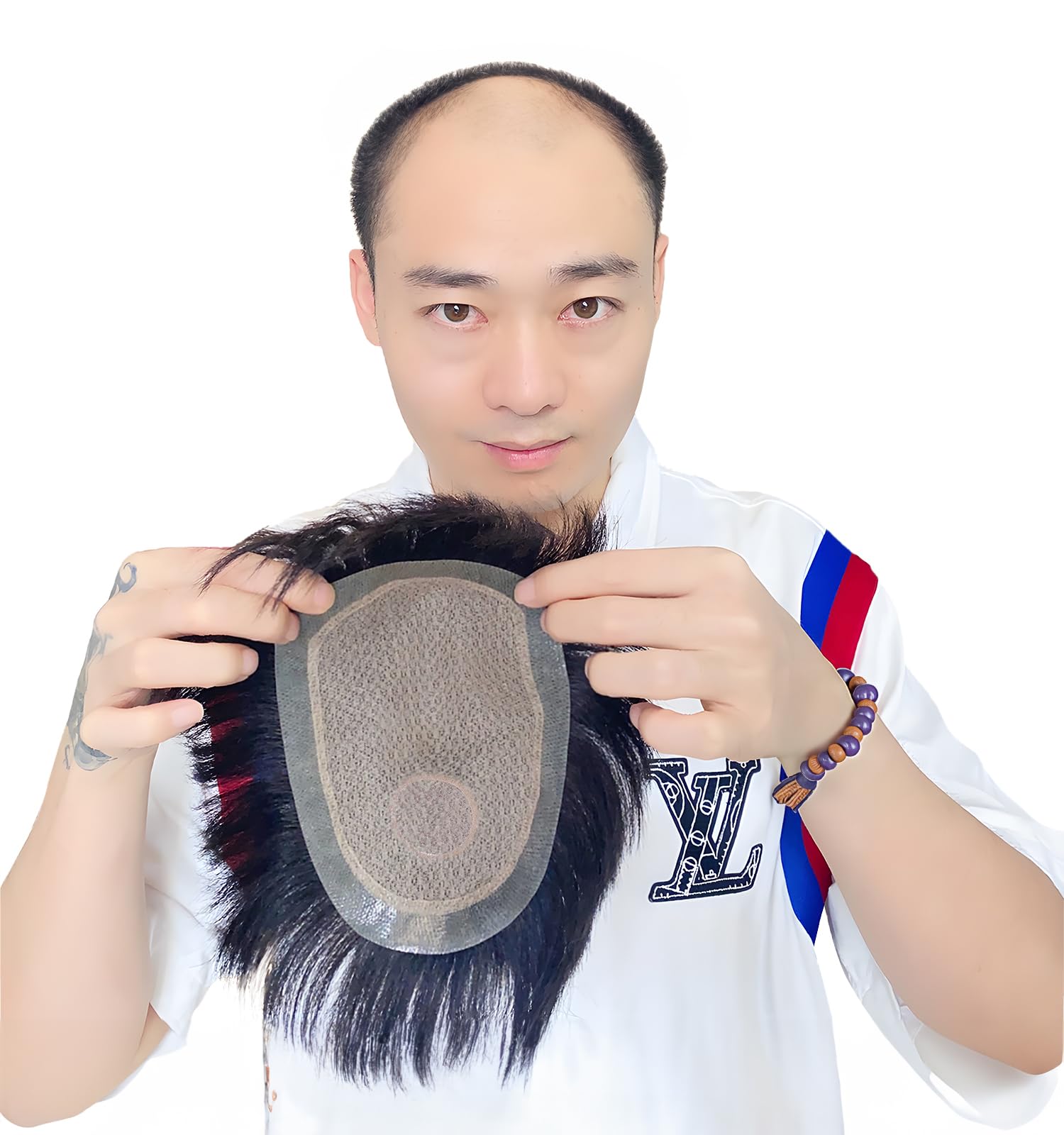 Amazon.co.jp: HARSW 部分かつら 人毛100% 総手植え 人工肌 男性